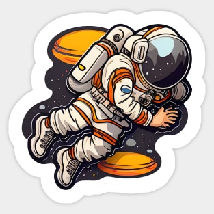 Retro Cartoon Astronaut Sticker Sticker